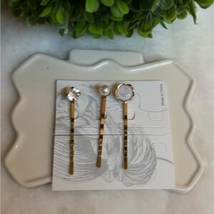 Choose 3 for $9 Fashion gold tone faux Pearl hairpins